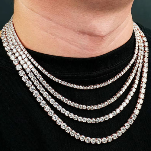 High Quality Mens Unisex Hiphop S925 Sterling Silver Jewelry Ice Vvs Gra Mossanite Moissanite Diamond Tennis Necklace Link Chain