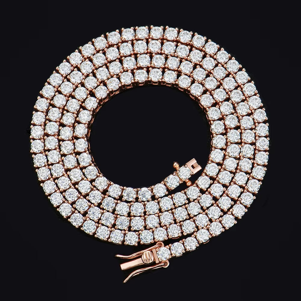 High Quality Mens Unisex Hiphop S925 Sterling Silver Jewelry Ice Vvs Gra Mossanite Moissanite Diamond Tennis Necklace Link Chain