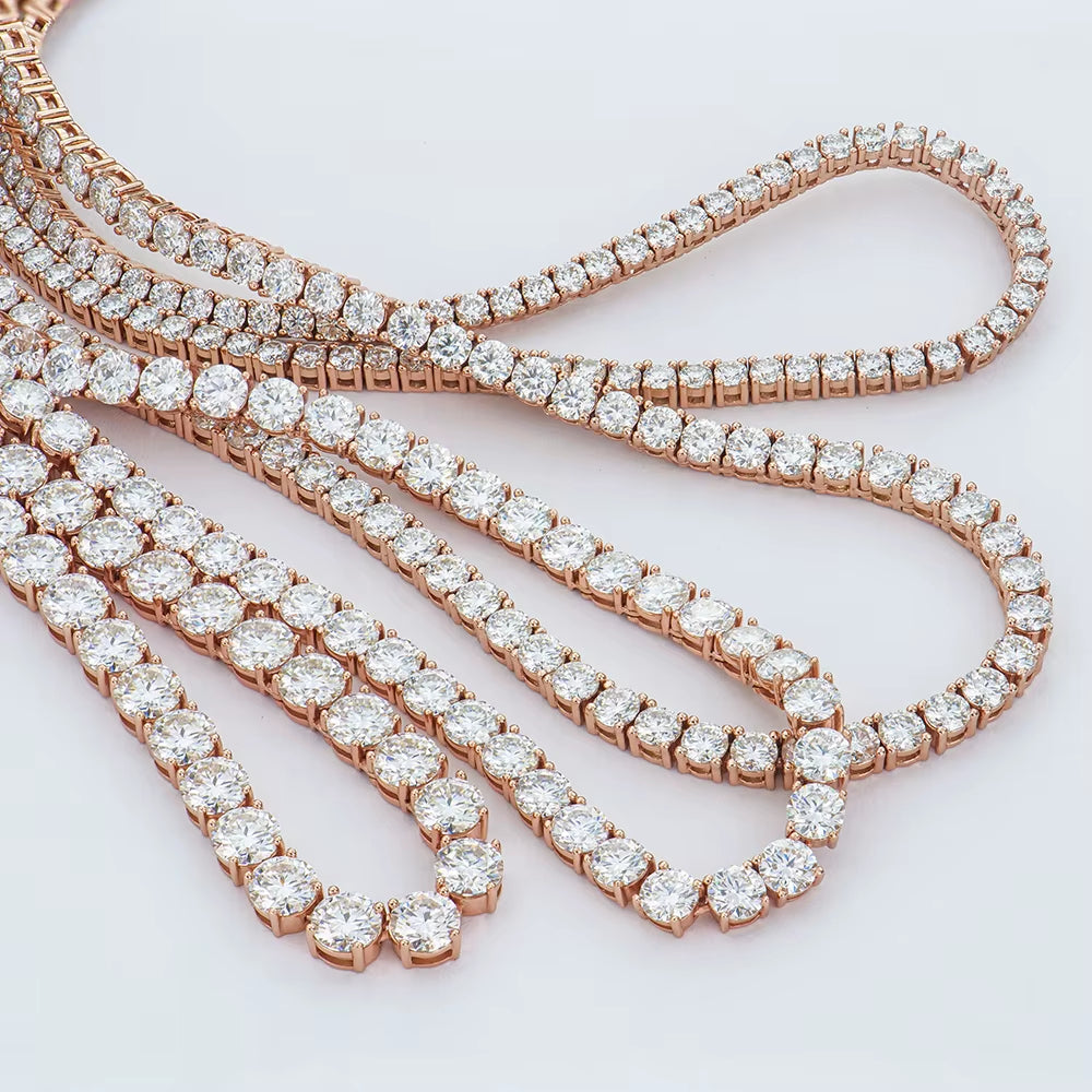 High Quality Mens Unisex Hiphop S925 Sterling Silver Jewelry Ice Vvs Gra Mossanite Moissanite Diamond Tennis Necklace Link Chain