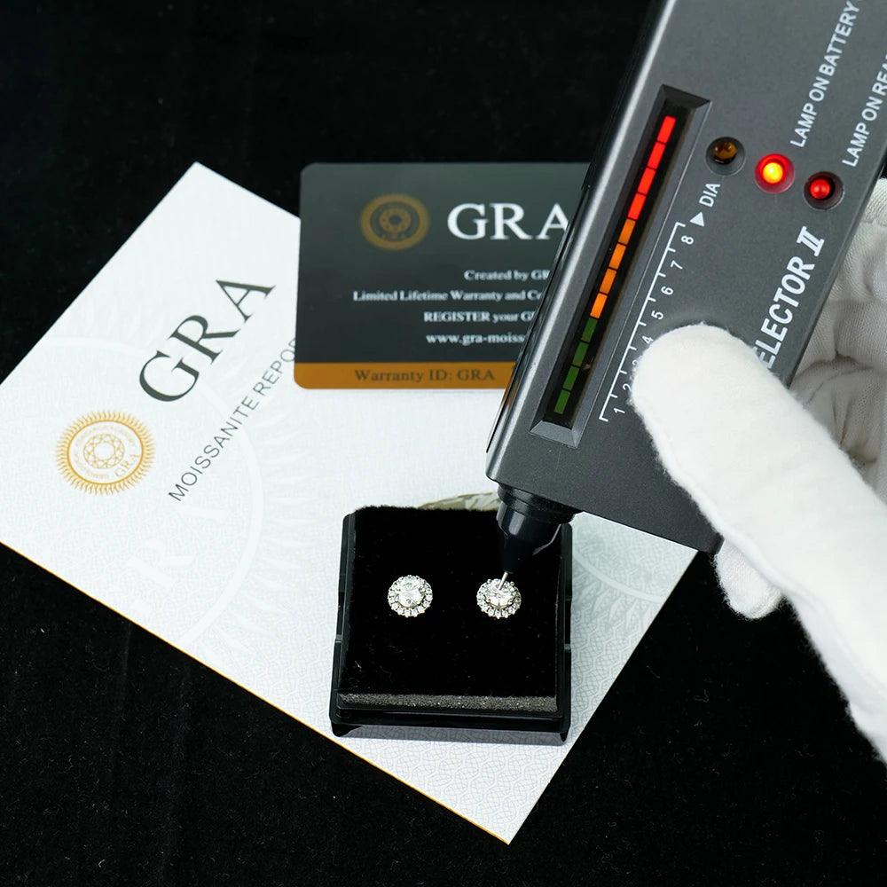 925 Silver Earring 6.5MM VVS Moissanite Stud Earrings