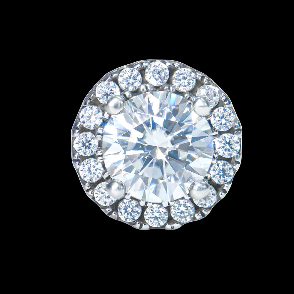 925 Silver Earring 6.5MM VVS Moissanite Stud Earrings