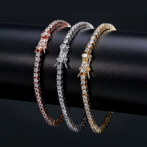 925 Silver Moissanite Tennis Bracelet D VVS Iced Out Moissanite Diamond Bracelet Gold Plated 3 -6.5Mm Moissanite Tennis Chain